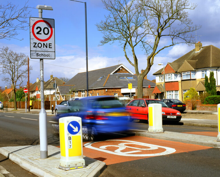 car speeding through a 20mph zone