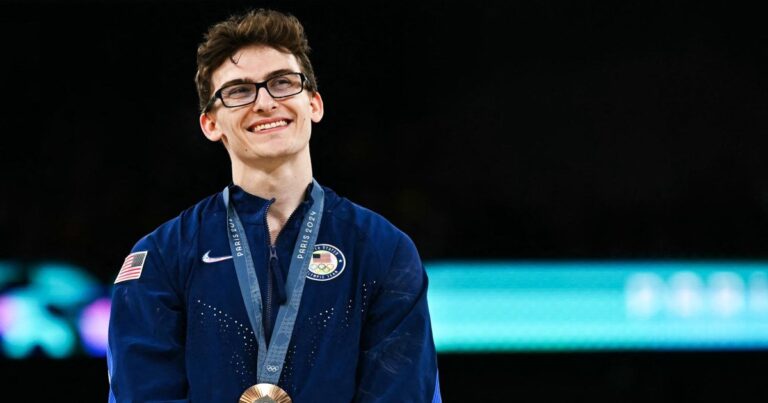 feature Gymnast Stephen Nedoroscik Wins Bronze During Mens Pommel Horse Final at 2024 Paris Olympics