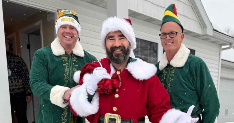 Jason Kelce Dresses as Santa Claus and Brings Christmas Spirit on ESPN 1