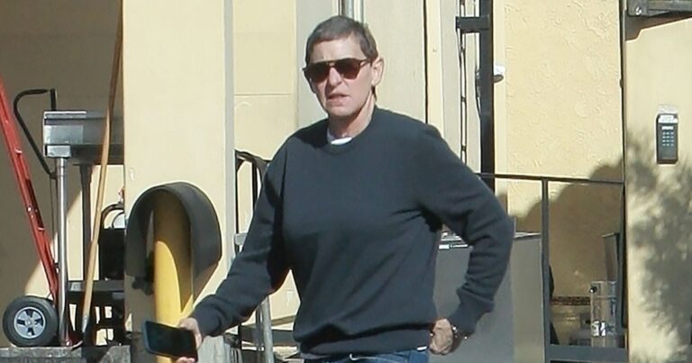 Ellen Degeneres Backgrid Ellen DeGeneres Debuts Grey Hair as She Returns to Montecito from UK