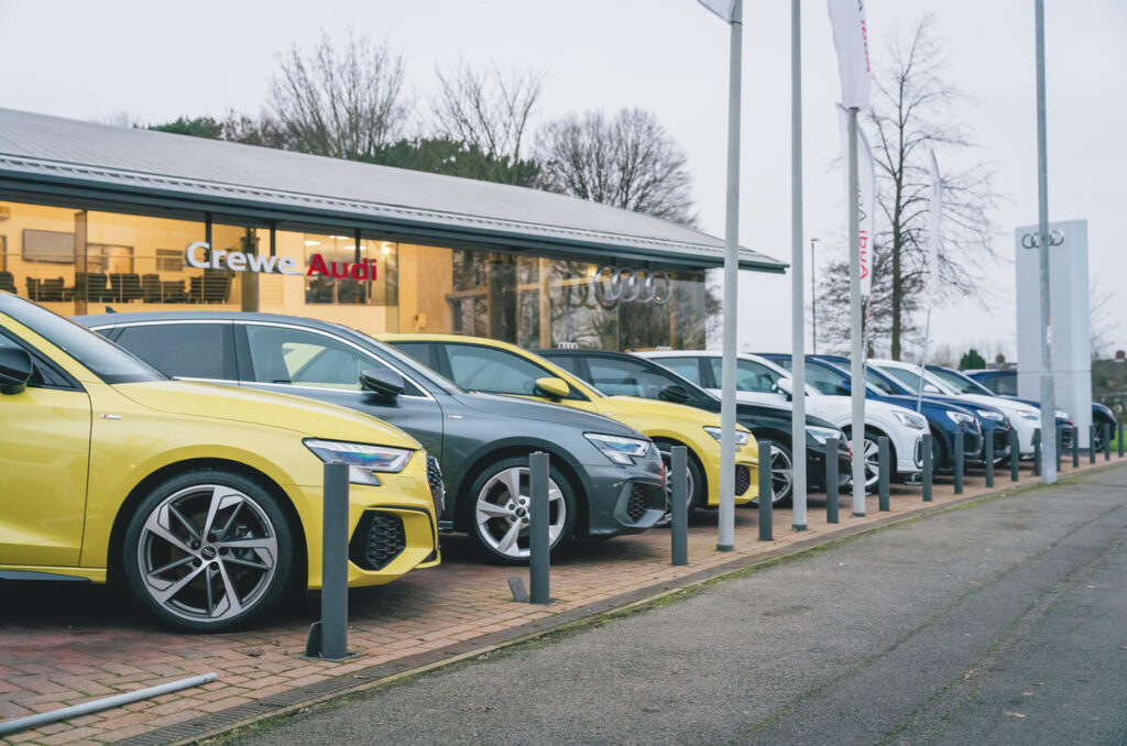 audi a3s on dealer forecourt 1 0