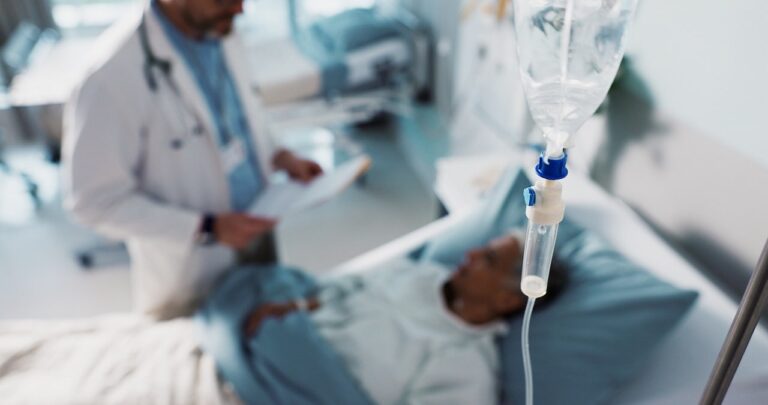 patient receiving iv