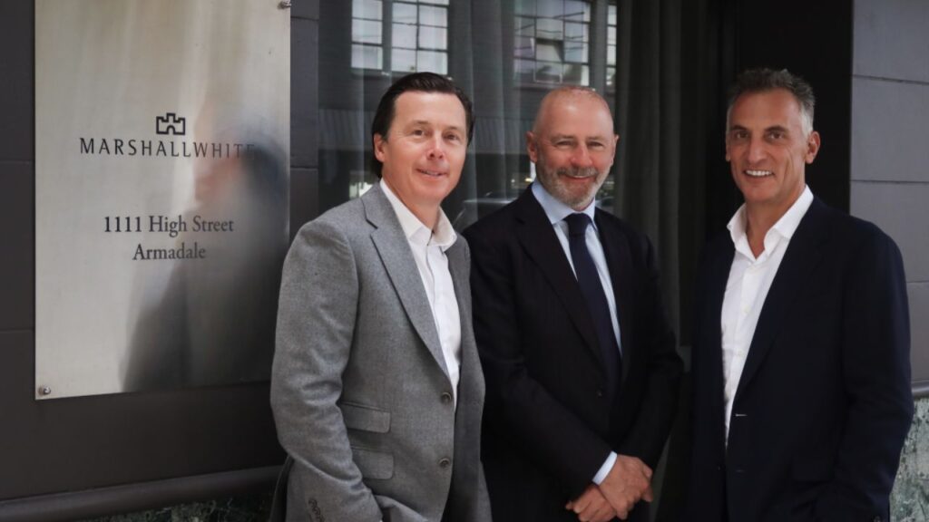 Simon Jovanovic Marshall White CEO John Bongiorno Marshall White Group Sales Director Antony Catalano View Media Group Executive Chairman